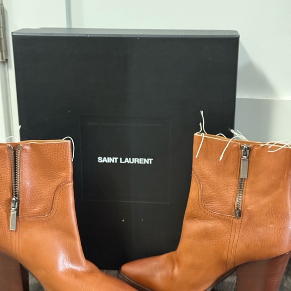 Saint Laurent Shoes - Saint Laurent Tan Heeled Boots